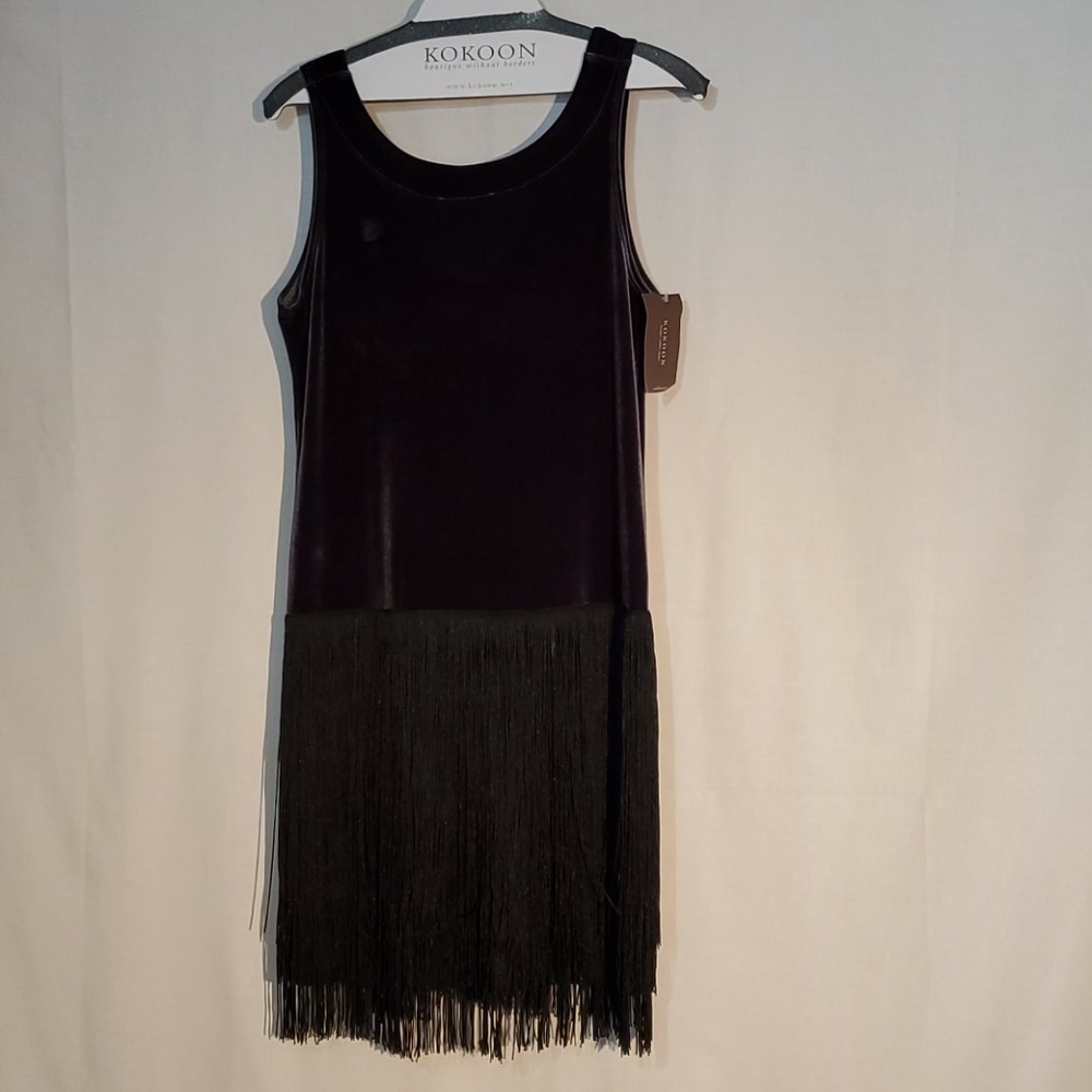 Velvet Dress With Fringe